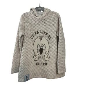 Disney‎ Eeyore I d Rather Be In Bed Fleece Hoodie Tunic Pajama Top